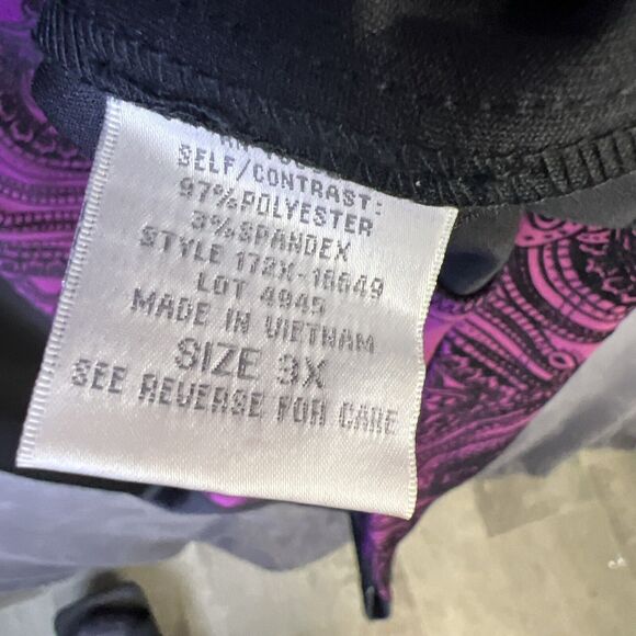 Olivia Mathews Plus Size 3X Purple and Black Dress Stylish Modern Cut Women's - Picture 7 of 10